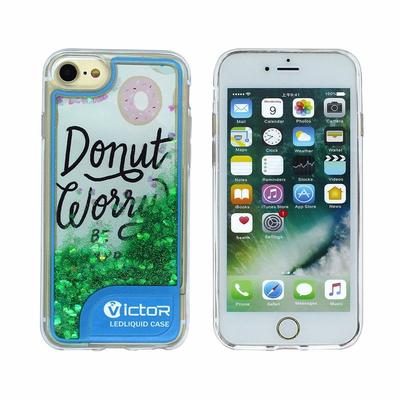 Victor  Flashing Printing Pattern Liquid LED Light Phone Case for iPhone 7