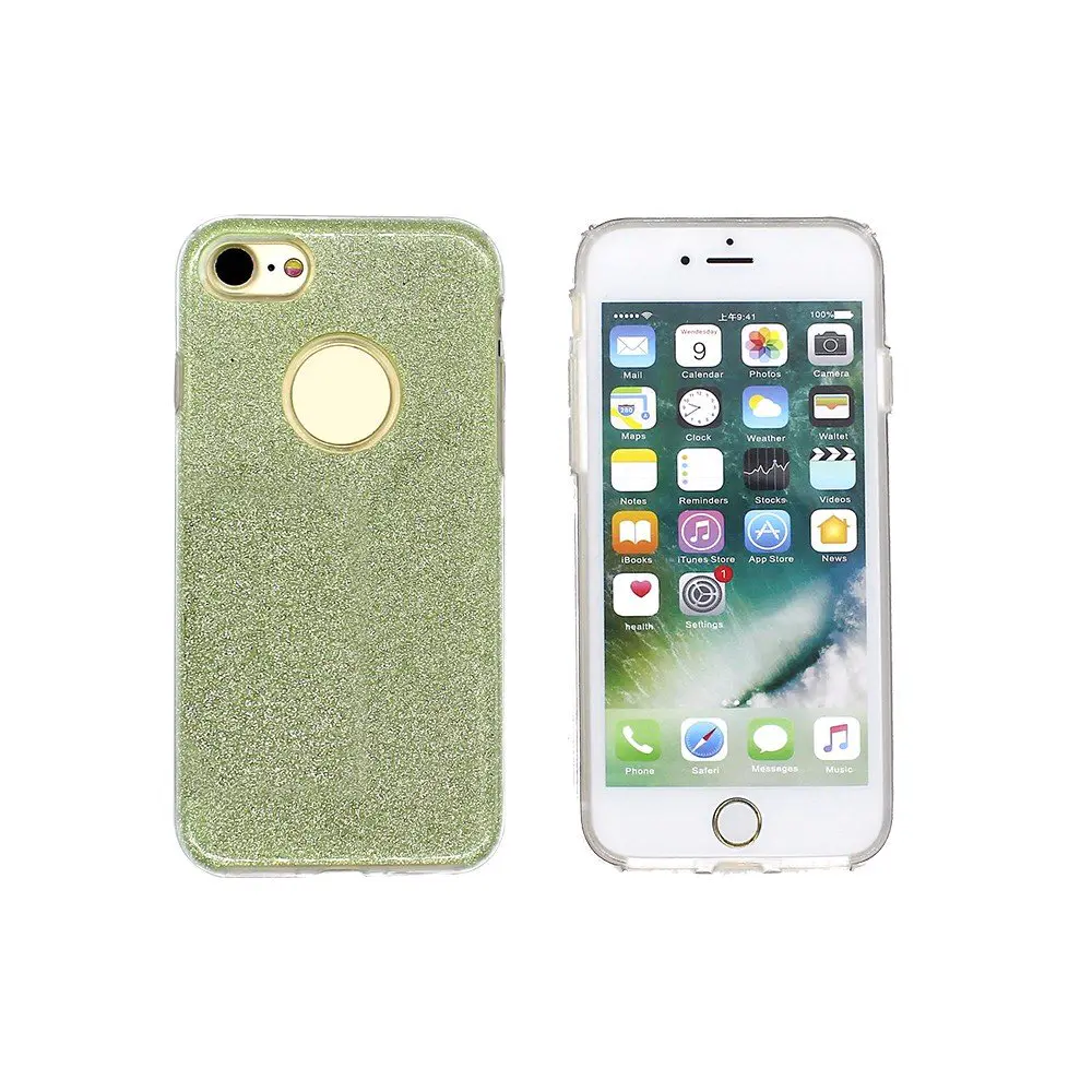 3in1 TPU Phone Case for iPhone 7 with Glittering Powder Paper