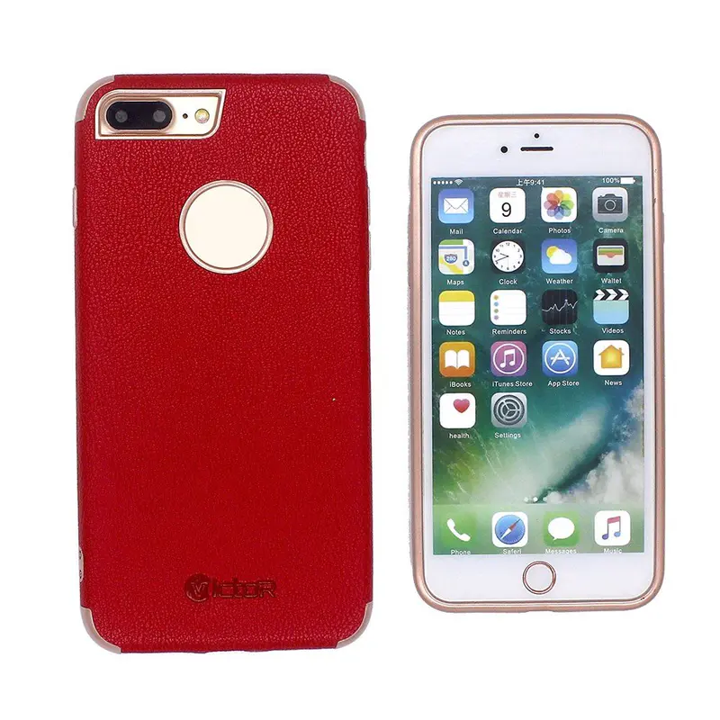 Single Color Paste Leather iPhone 7 Plus Case