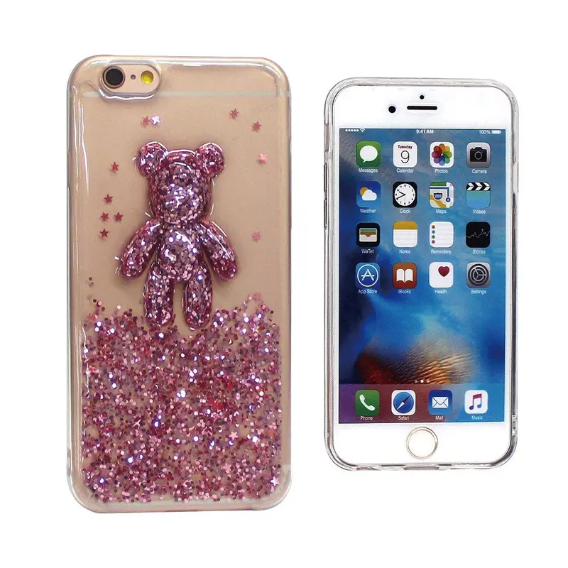 3D Bear Glittering TPU Case for iPhone 6