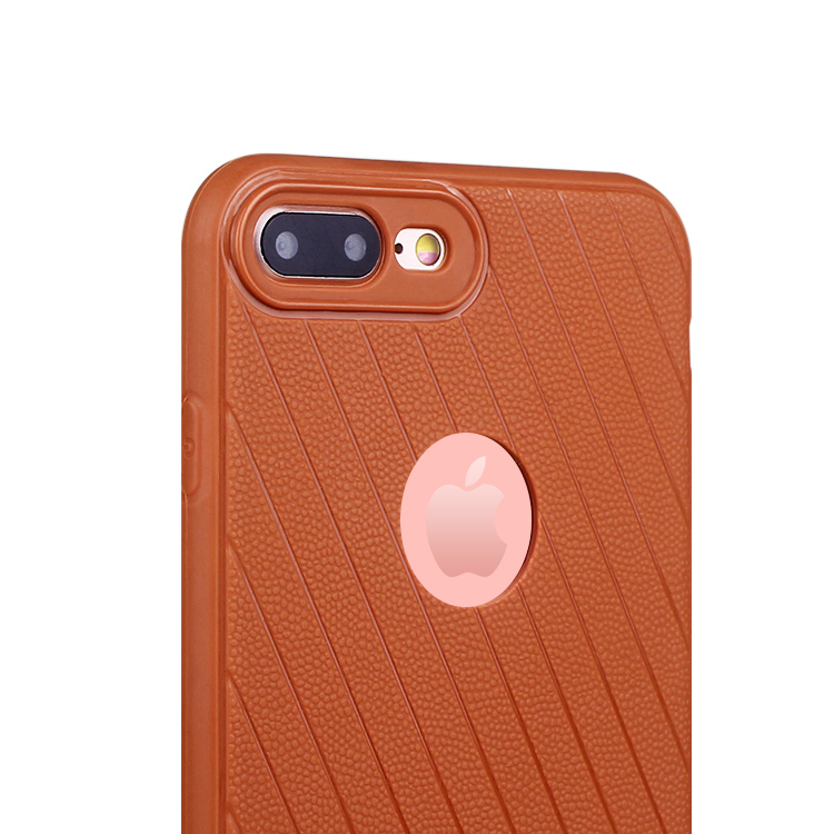 Grained Leather designed TPU case for IPhone 8 plus
