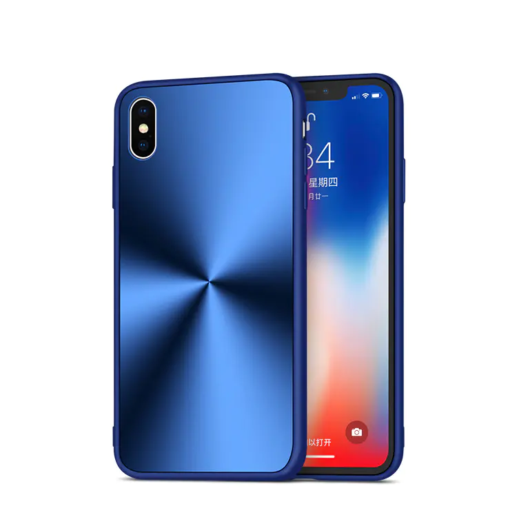 Shockproof Acrylic Phone Case for iPhone XS metal design back cover