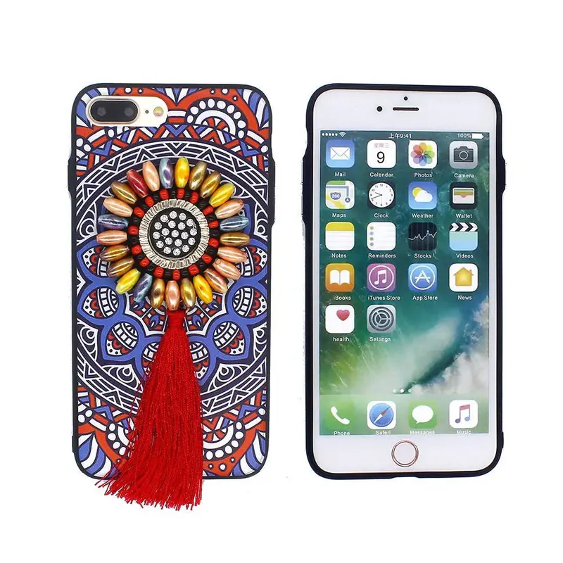 Bohemian Style Phone Case for iPhone 7 Plus with Handmade Bead