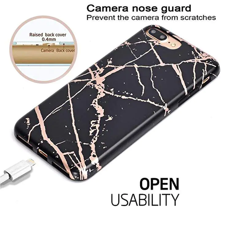 Fashion Soft TPU Cover Luxury Marble Phone Case for IPhone 7/8/X/XS