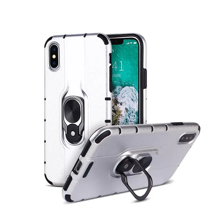 Super Thin Combo IPhone X XS Case with Car Mount Ring holder Kickstand