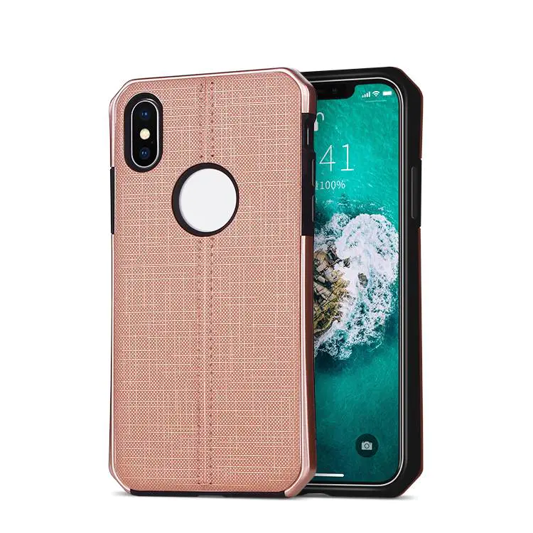 Fabric Cloth Pattern Design Phone Case for iPhone XS MAX With Logo hole