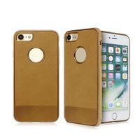 Electroplated iPhone 7 TPU Case Pasted with Leather