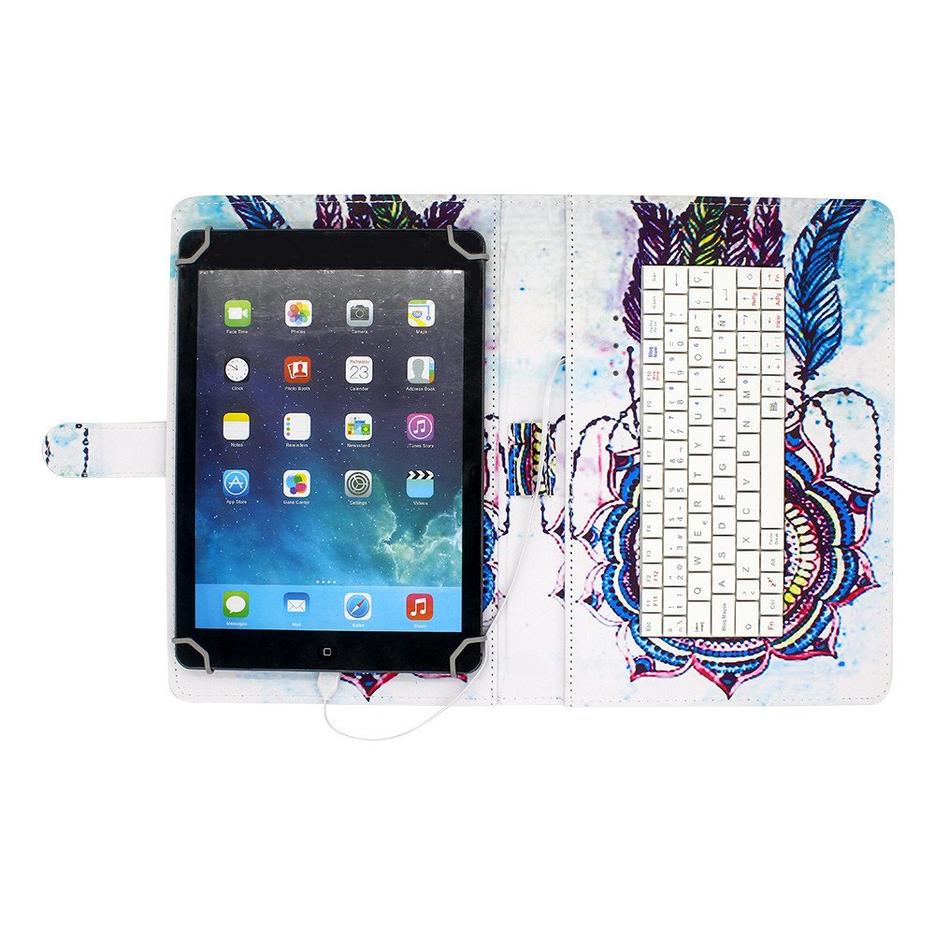 Fancy Artwork 10 Inch Tablet Case with Wired Keyboard