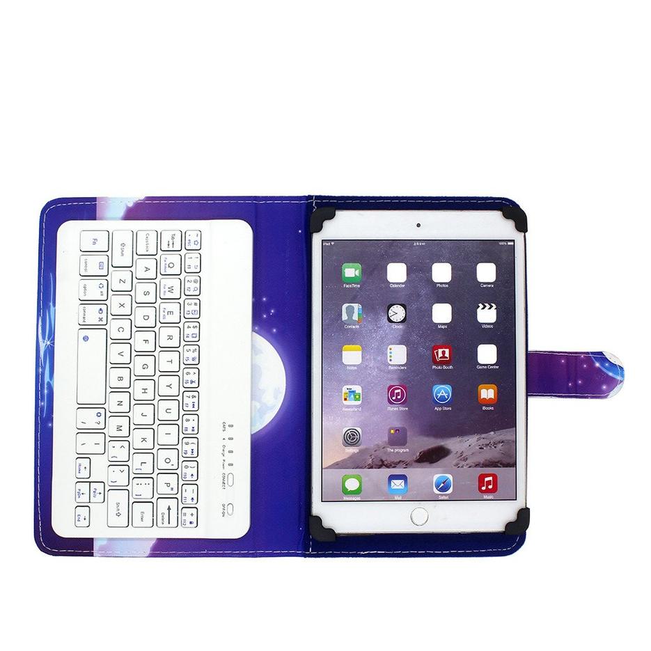 Universal Leather Tablet Case with Bluetooth Keyboard