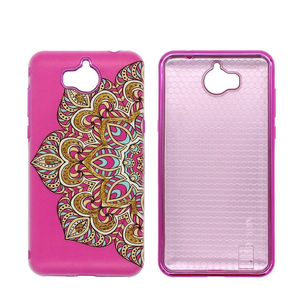 Drop Glue Embossed Stealth Stand Phone Case for Huawei Y5 2017