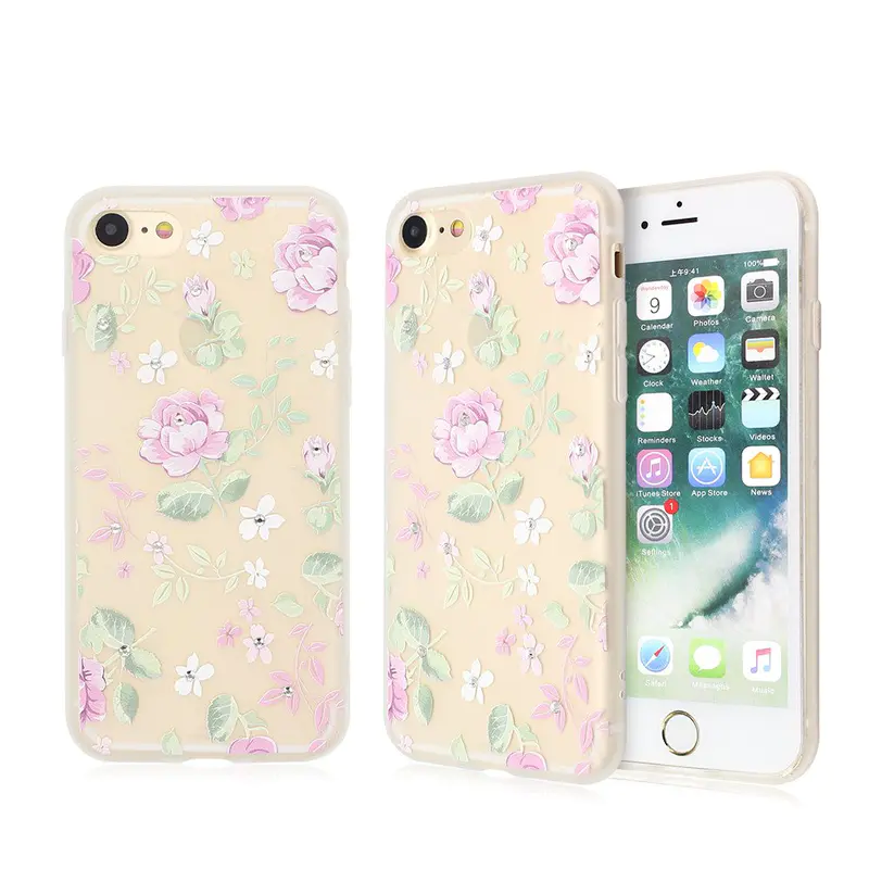 Pretty Phone Cases for iPhone 7 with Nice Artwork and Diamond Decor