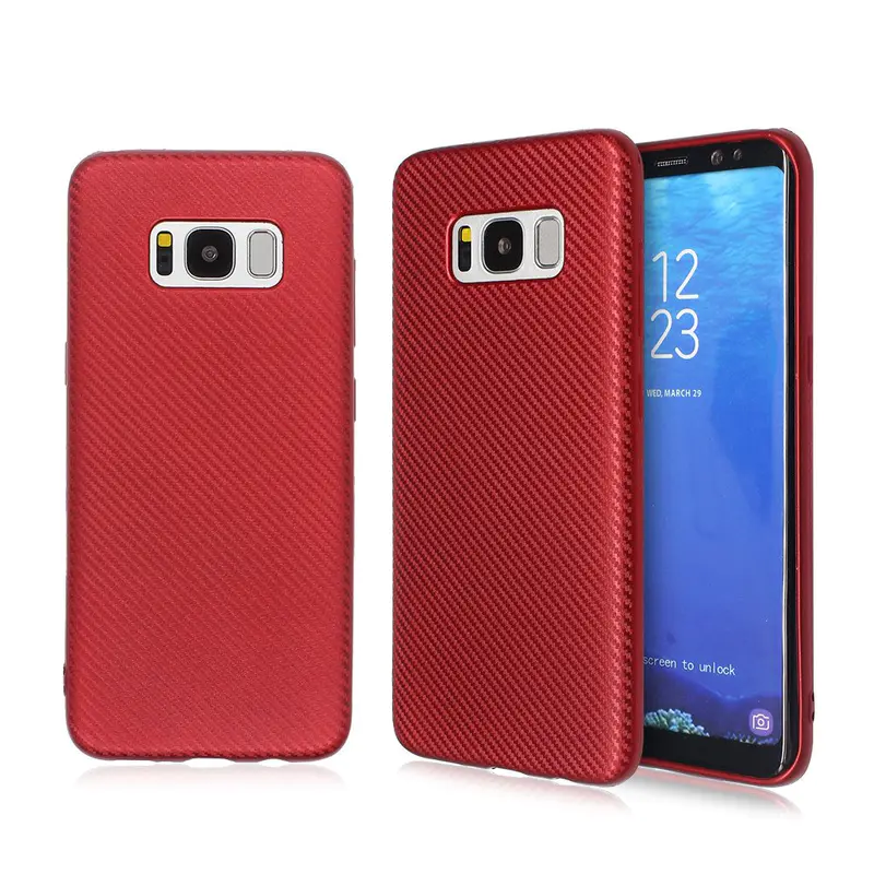 Rubberized TPU Carbon Fiber Phone Case for Samsung S8
