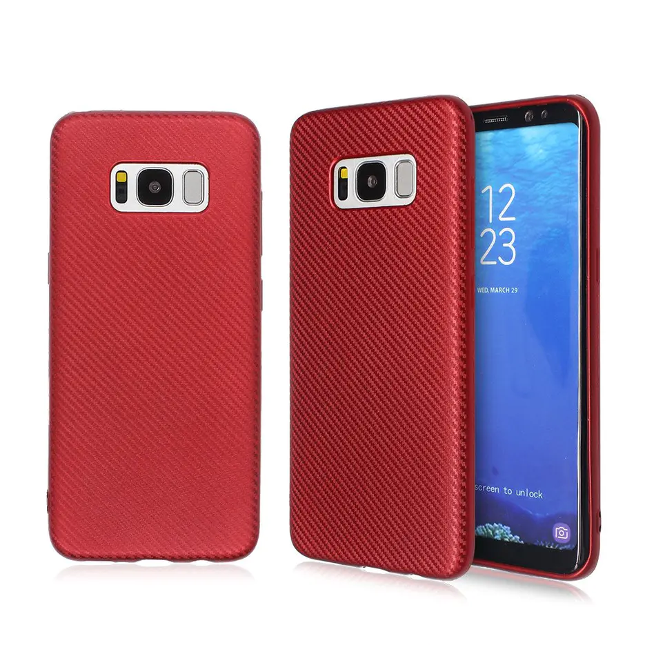 Rubberized TPU Carbon Fiber Phone Case for Samsung S8