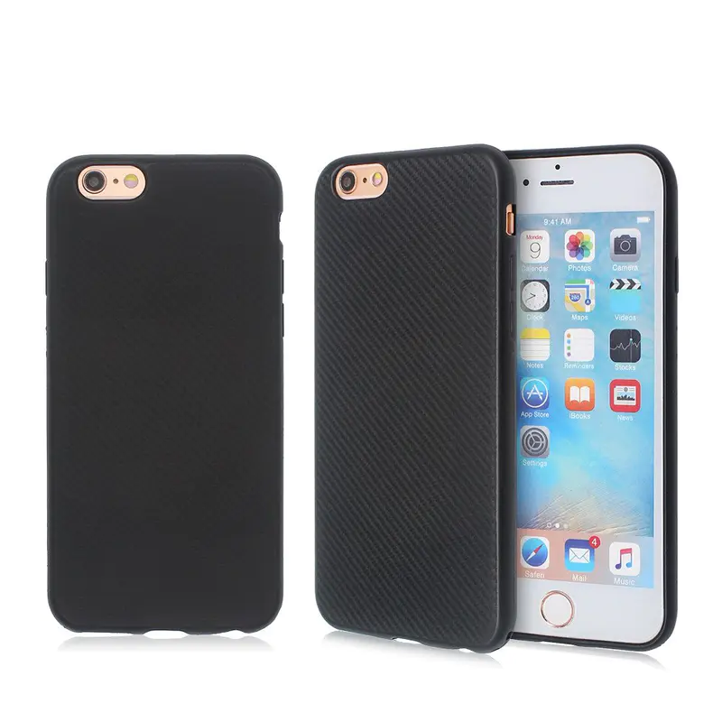 TPU Phone Case for iPhone 6 with Cool Carbon Fiber Grooves