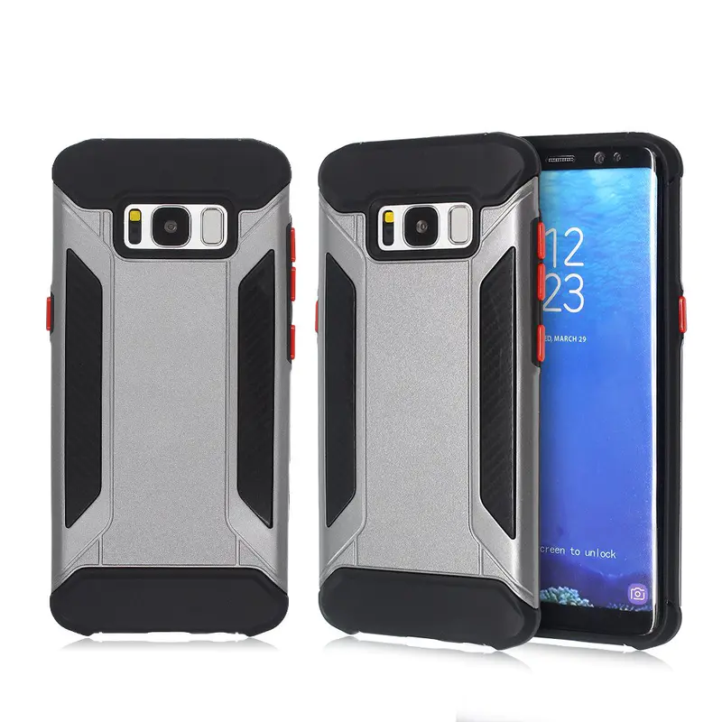 S8 Protective Case Consisted of 2 Parts with Unique Red Buttons