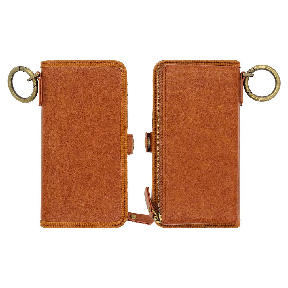 iPhone X Leather Case with Card Holders and Zipper Pocket