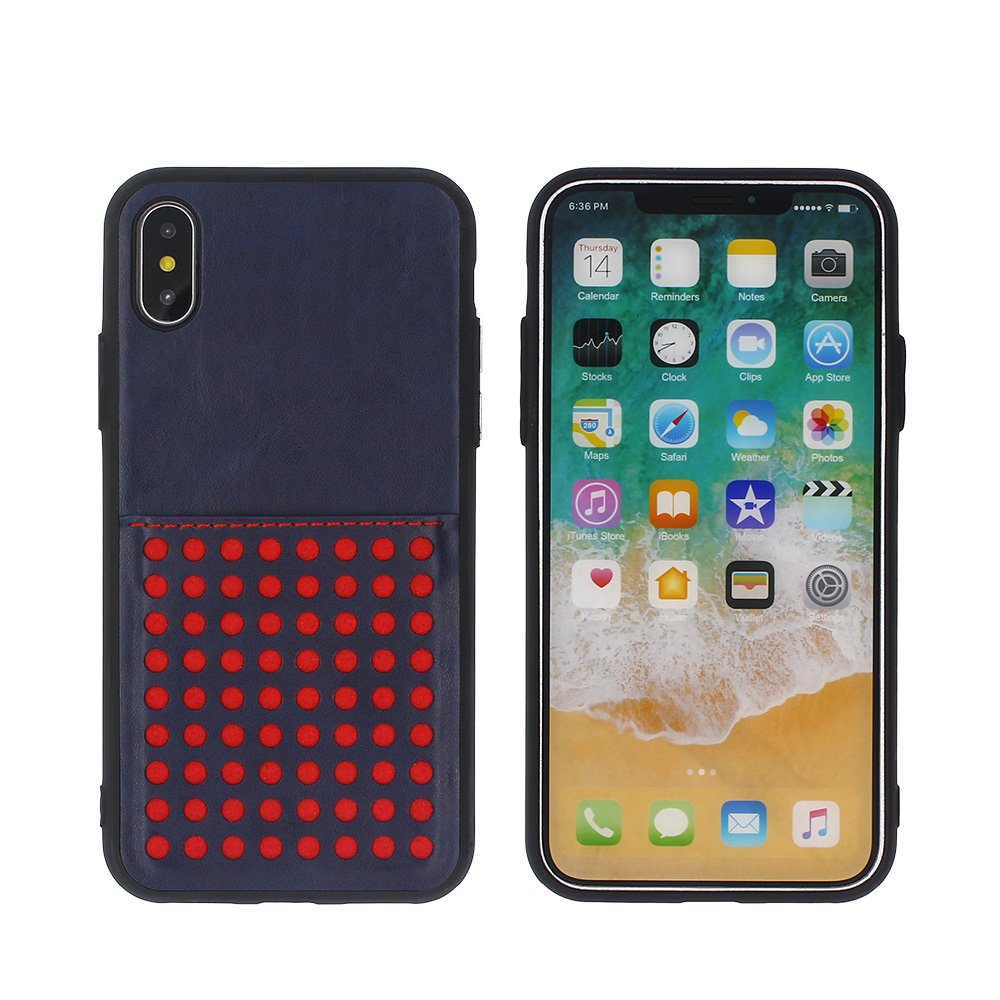 Veneer Leather Case with Card Holder for iPhone X Wholesale