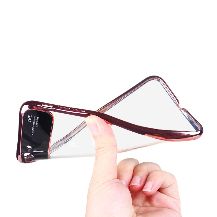 2 in1 clear case with metal camera protection lens