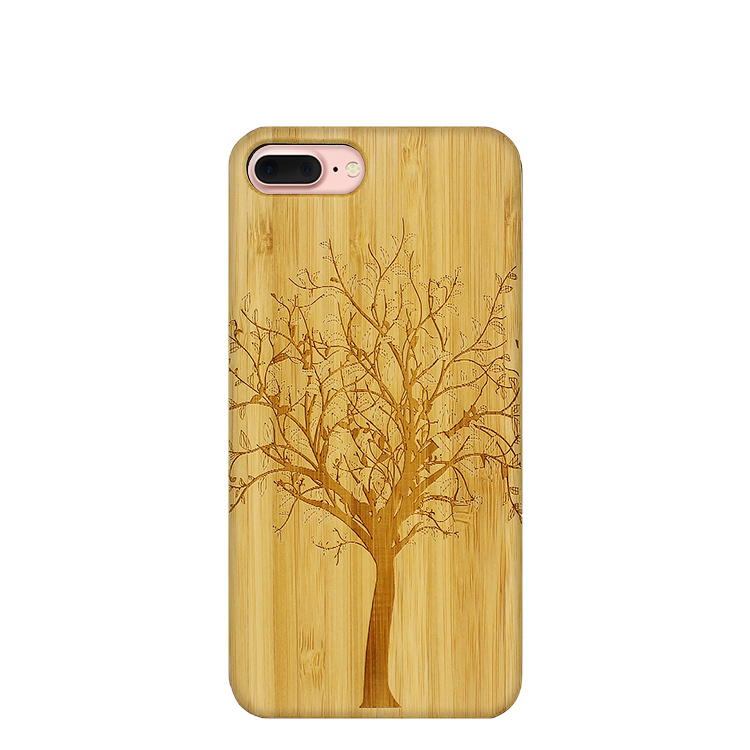 Wooden Case for IPhone X with Wood Laser Engraved pattern