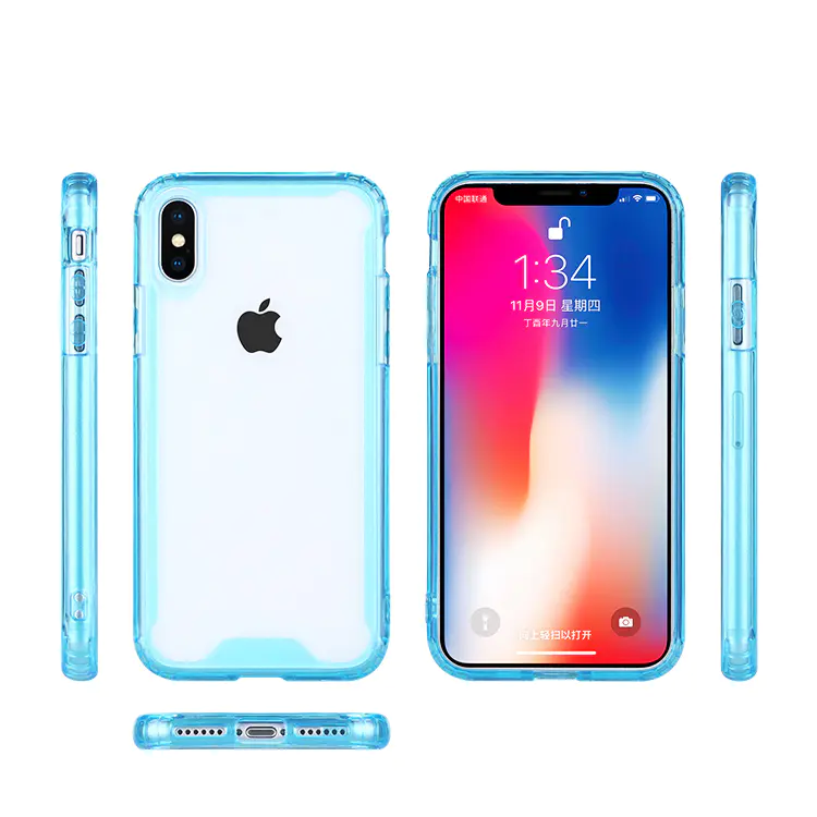 TPU and Acrylic Hybrid Crystal Clear Case for iPhone XS Case in Stock