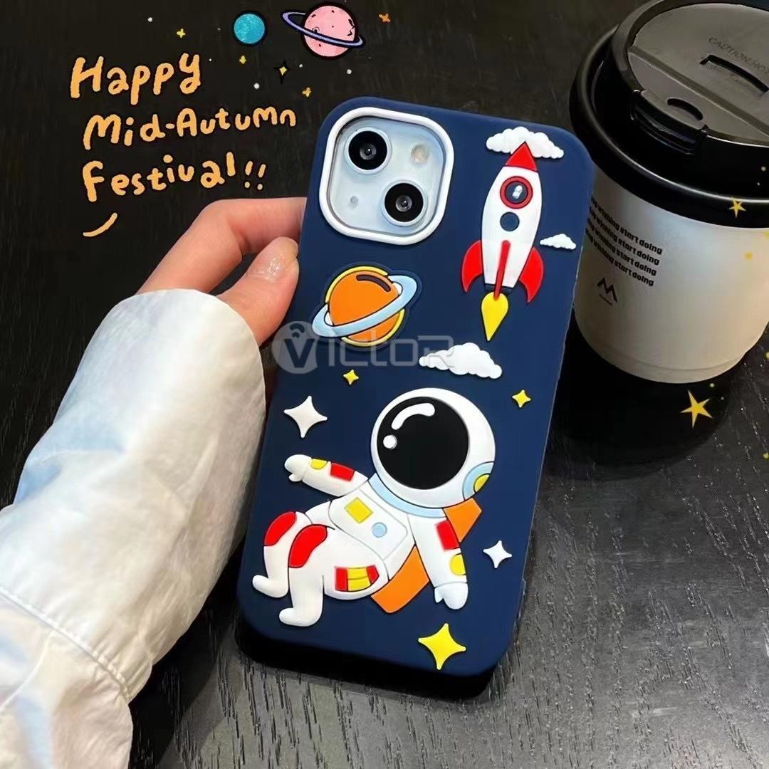 Cute 3D Astronaut phone case for iphone 13 shockproof back cover wholesale