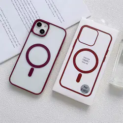package amazon hot sale magnetic clear phone case for iphone magsafe cover