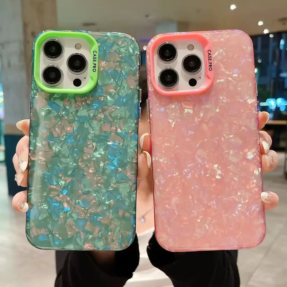 bling bling marble sequin phone case for iphone 14 pro cover shockproof
