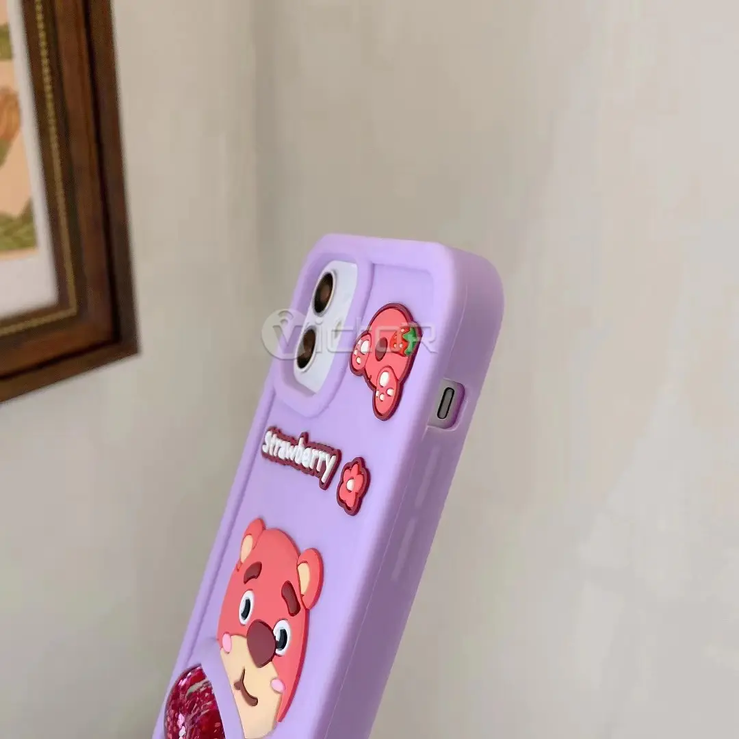 3d bear phone case for iphone 14 silicone cell phone cover