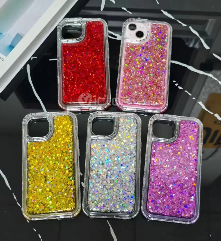 360 glitter phone cover for iphone 14 pro 3 in 1 hybrid case