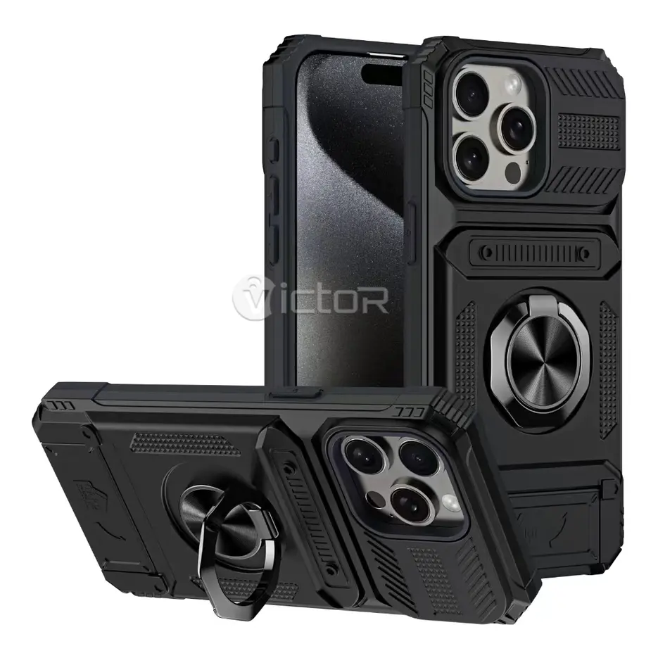 2 IN 1 TPU PC Magnetic Phone case for iphone 15 14 shockproof cover with ring holder kickstand