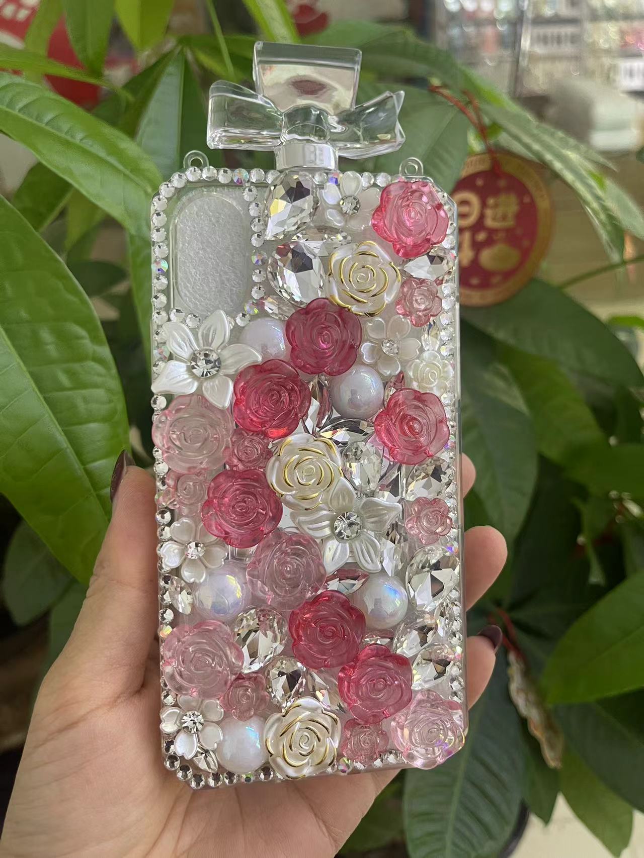 diamond perfume bottle design phone case for iphone 15 14 13 12 11