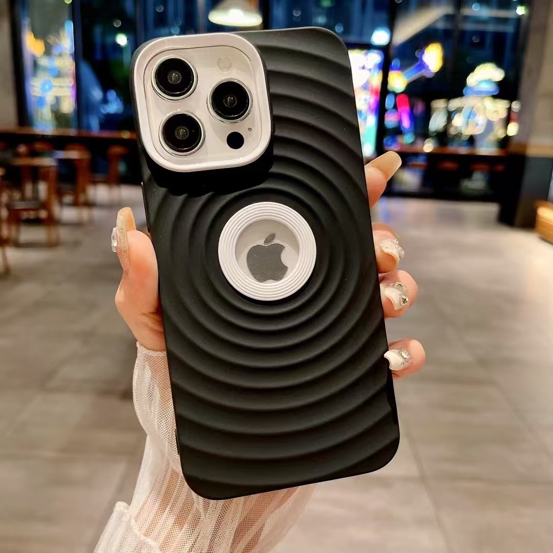 Wholesale water ripple pattern phone cases for iPhone 16 15pro 14plus 13 12 11 cover with logo hole