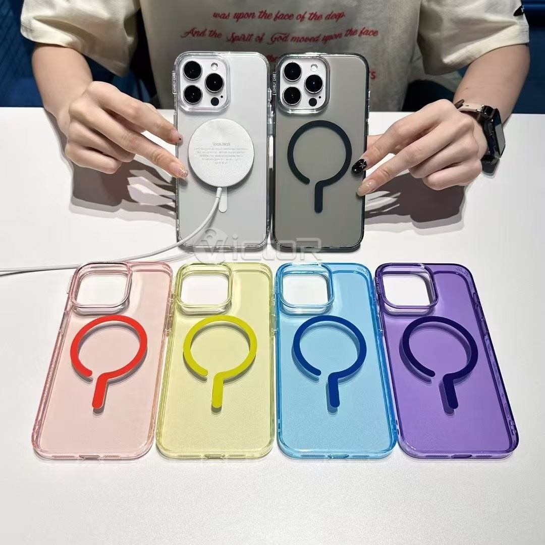 frost clear magnetic phone case for iphone 16 15 14 13 12 11
