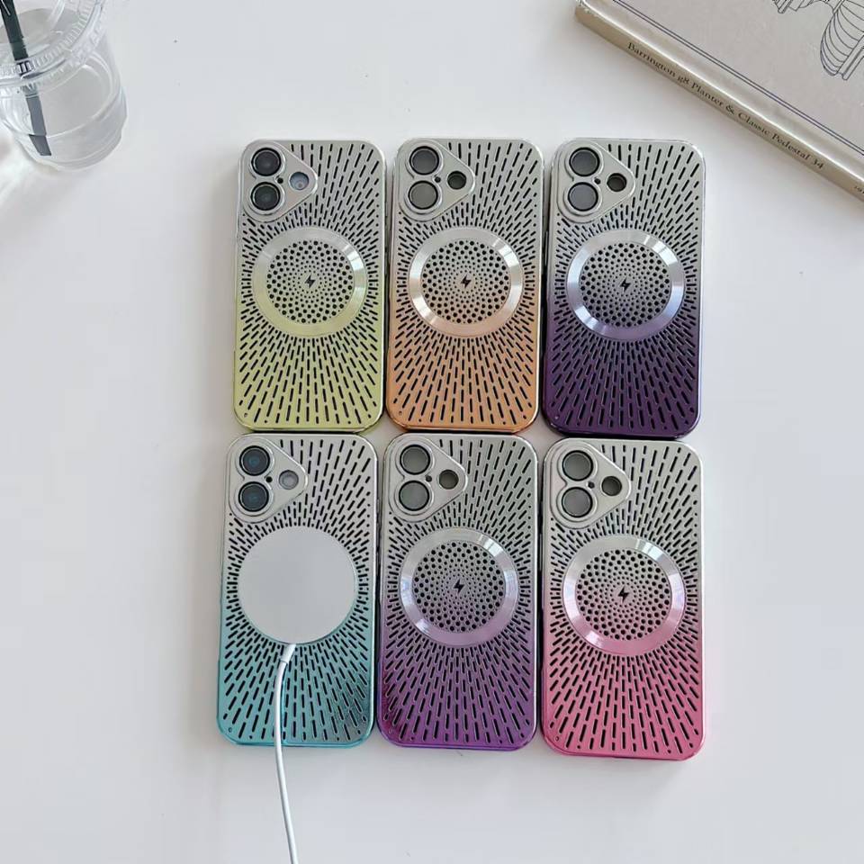 Gradient color magnetic phone cases for iphone 16 pro 15 14 13 12 11