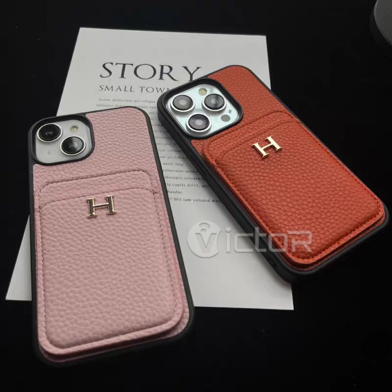 wholesale luxury leather phone cases for iphone 16 15 14 13 12 11 back cover with card slot