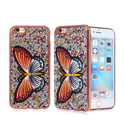 Diamond and Embroidery Decoration Electroplating iPhone 6 TPU Phone Case