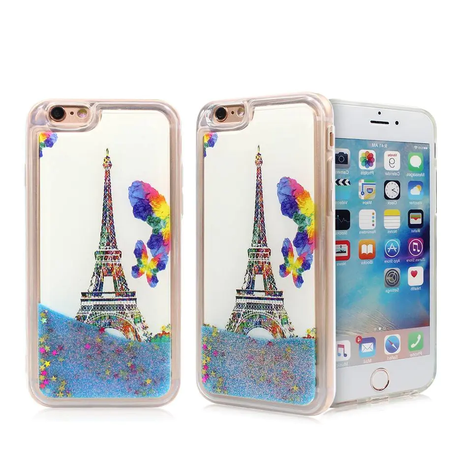 Clear TPU Phone Case for iPhone 6 with Pretty Quicksand Inside