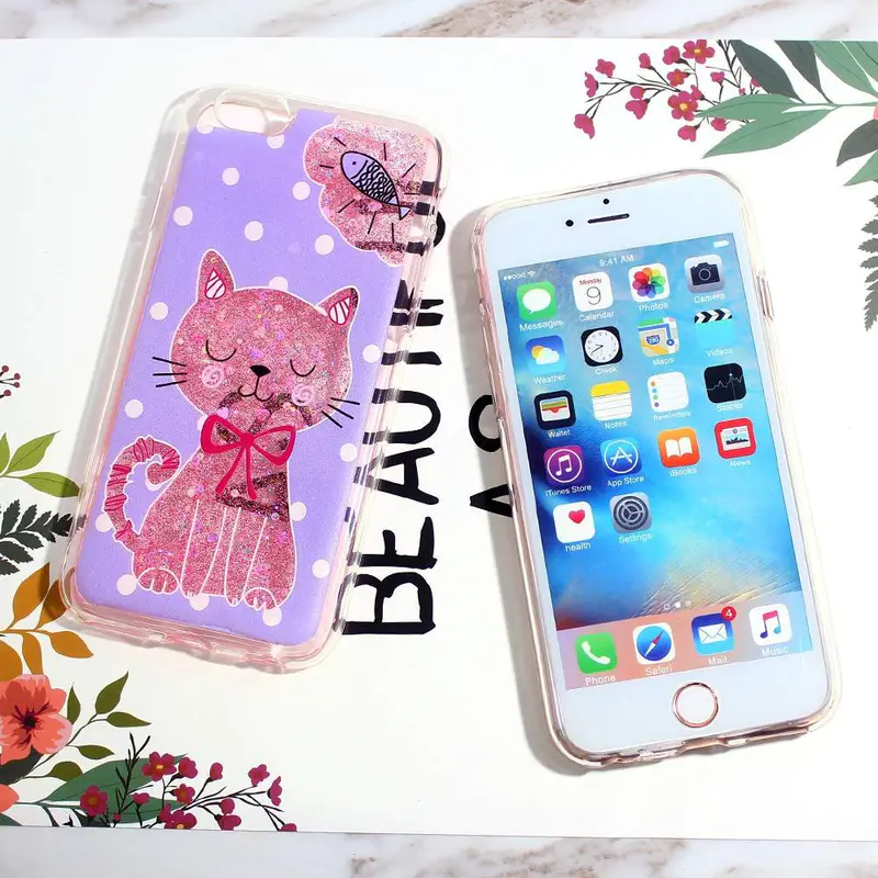 TPU iPhone 6 Cases with Nice Glittering Drop Glue Decoration
