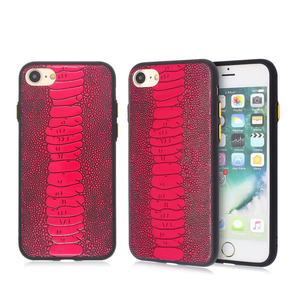 iPhone 7 TPU Case with Embossed PU Part for Wholesale