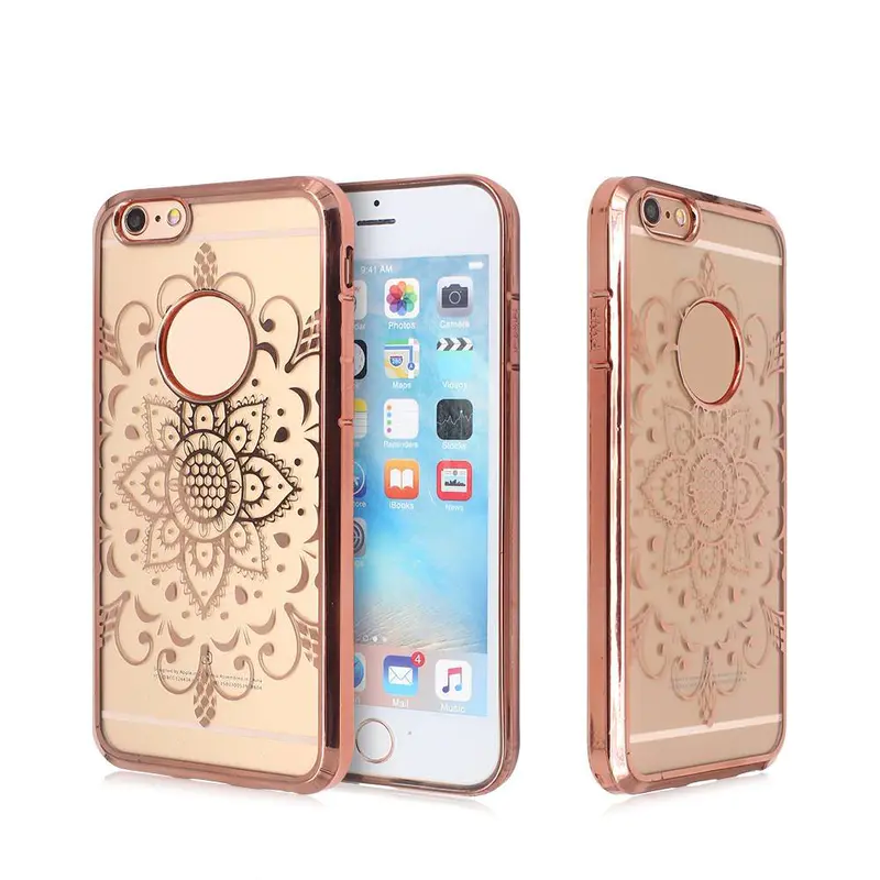 Electroplated Phone Case for iPhone 6 with Laser Curved Artworks