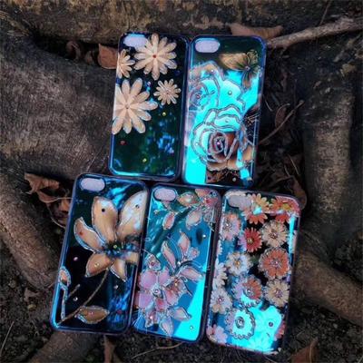 iPhone 7 Case Protective with Blue Light Image and Diamonds
