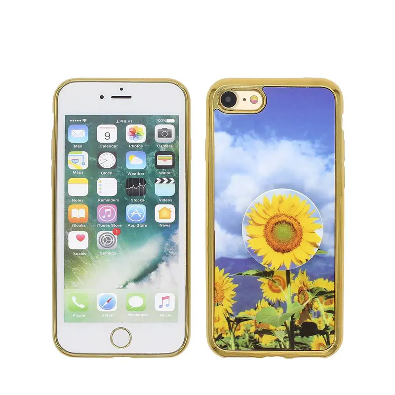 Electroplating iPhone 7 Case with Nice Artwork and Popsocket