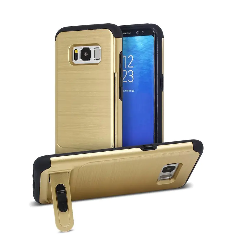 Galaxy S8 Case with Wire Drawing Back and A Card Holder