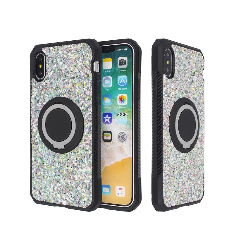 IPhone X Veneer TPU Leather Case with Ring Wholesale