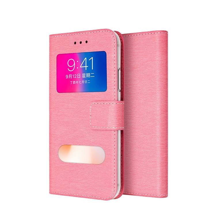 Premium Leather PU Flip Wallet Case with View Window