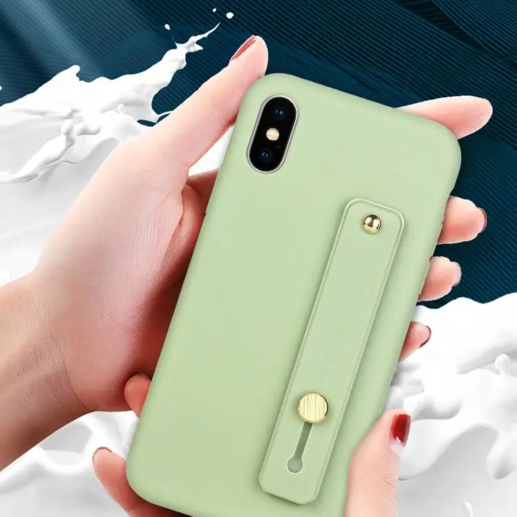 Soft TPU Cover iPhone XS Case with Hand Strap and Kickstand Function