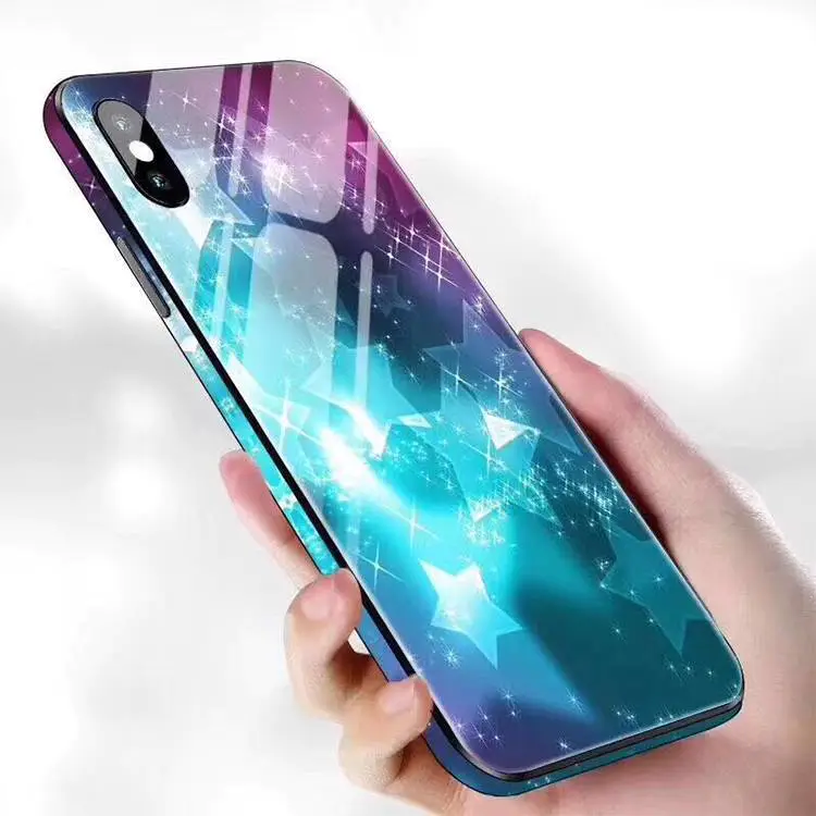Fashion Full edge Color Printing Glass Phone Case for iPhone XR