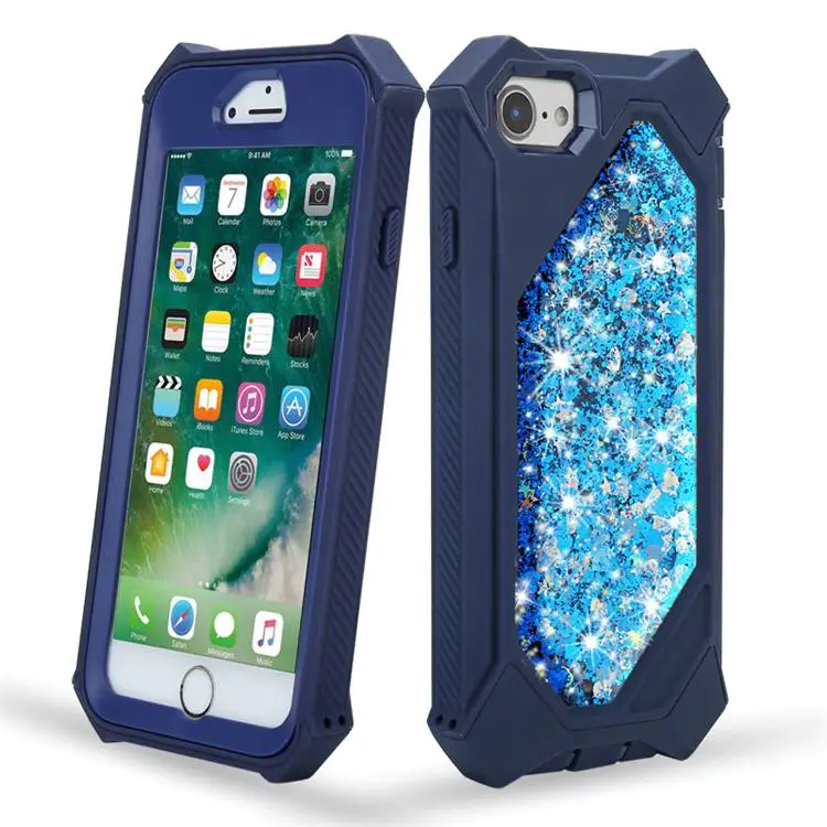 Bling Bling Liquid Glitter Phone Case for iPhone 6 7 8 X XS XR Shockproof Cover
