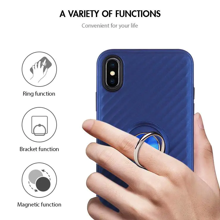 Wholesale Car Mount Magnetic Ring Phone Case for iPhone X XS