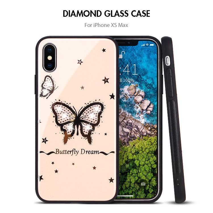 Bling Bling Diamond Acrylic Phone Case Back Cover for iPhone X XS